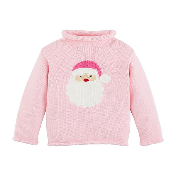 Mud Pie - PINK SANTA ROLLNECK TODDLER SWEATER