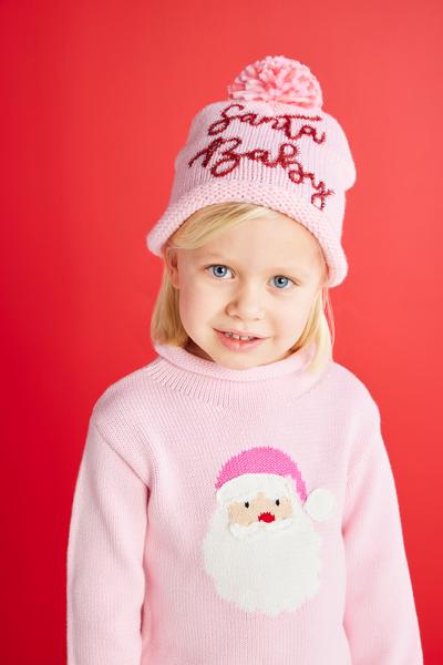 Mud Pie - PINK SANTA ROLLNECK TODDLER SWEATER