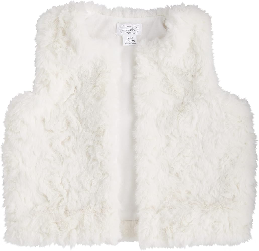 Mud pie | Ivory Fur Vest M (2T-3T)