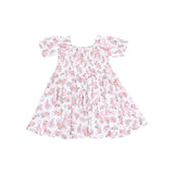 Angel Dear Puff Sleeve Smocked Dress & Diaper Cover- Ribbons and Flowers