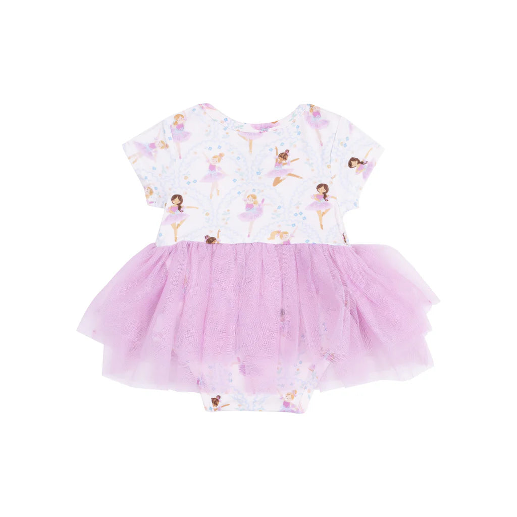 Angel Dear Bow Ballerinas Twirling Tutu Onesie Dress - 0-3M