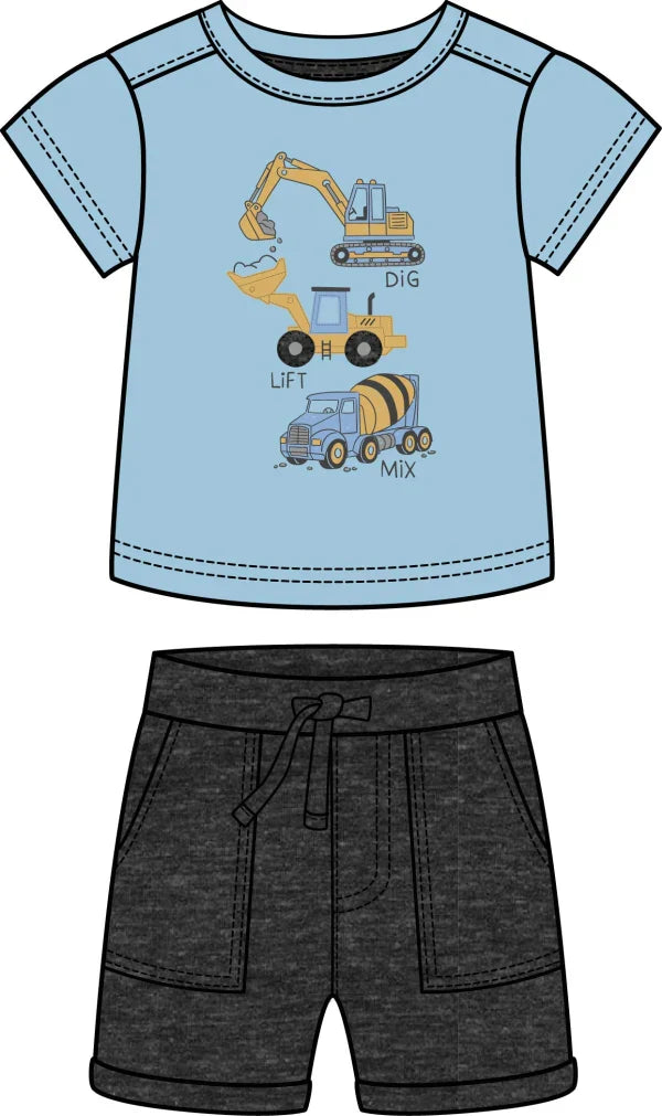 MINIBAMBA | Construction Shirt & Short 2Pc Outfit