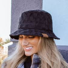 BUCKET HAT Checkered Terry Cloth