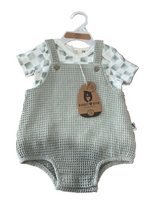 Rabbit + Bear Mint Shirt w/ overalls
