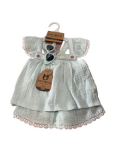 Rabbit + Bear Blue Dress/shorts w/ Fruit Designs and Sunglasses