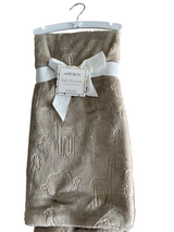 mDesign Baby Blanket Grayish Brown w/ Elephants + Giraffes