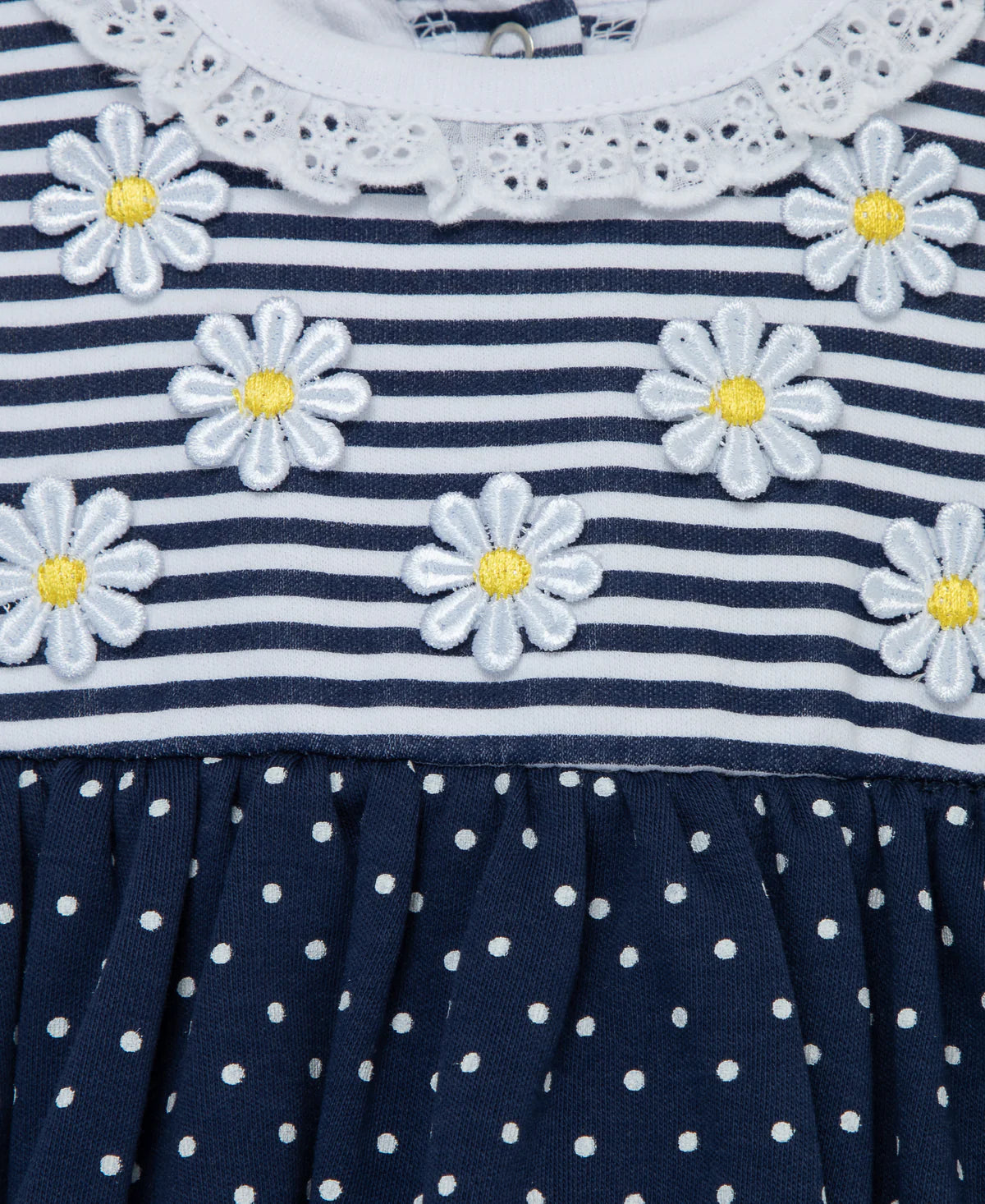 Little Me | Daisy Print Popover & Headband 2Pc Set