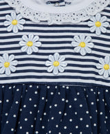 Little Me | Daisy Print Popover & Headband 2Pc Set