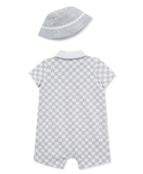 Little Me | Racecar Romper & Hat Set
