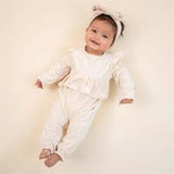 Mud pie-CREAM VELOUR ONE-PIECE & HEADBAND SET