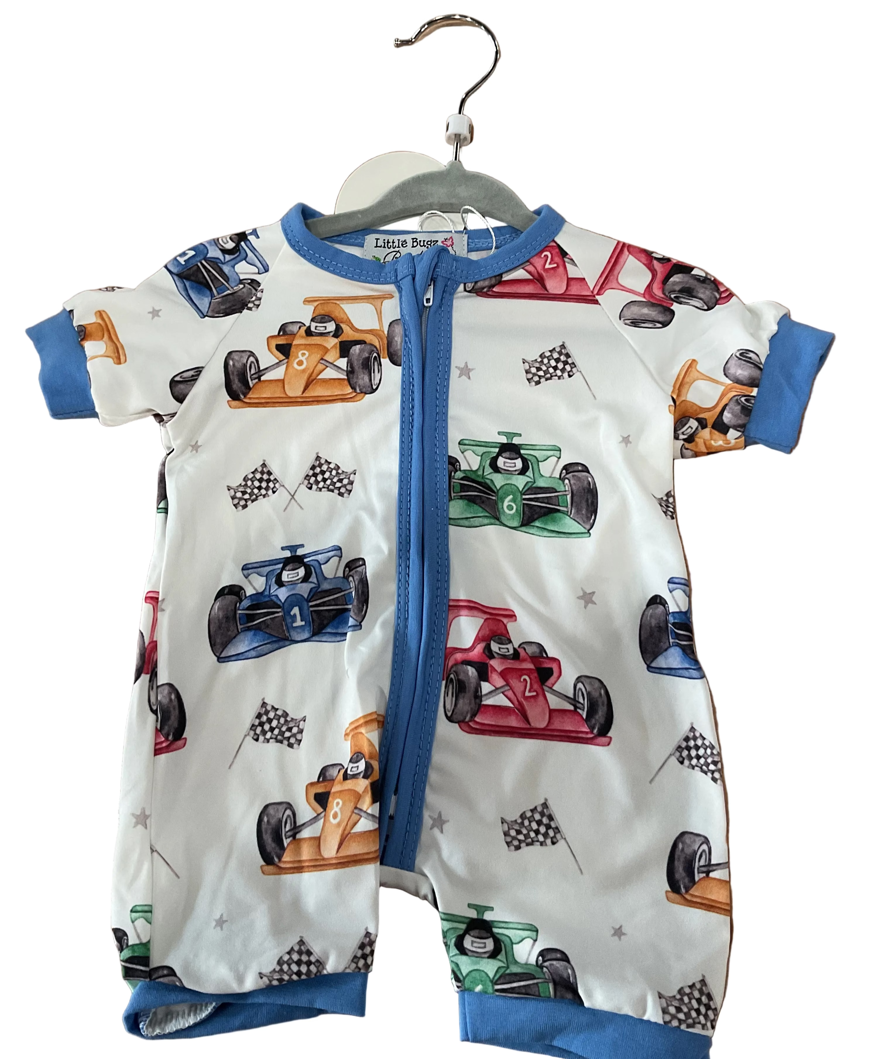 Little Racer Milk Silk Zip Romper
