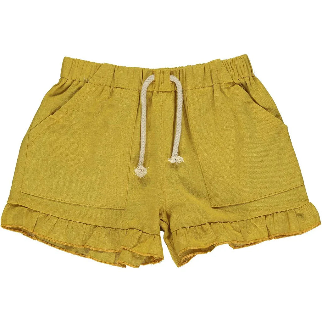 Vignette Gold Brynlee Ruffle Shorts