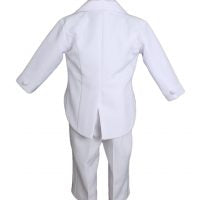 Baby Boys Formal White Poly Cotton 5 Piece Classic Tux Set - 18M