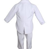 Baby Boys Formal White Poly Cotton 5 Piece Classic Tux Set - 18M
