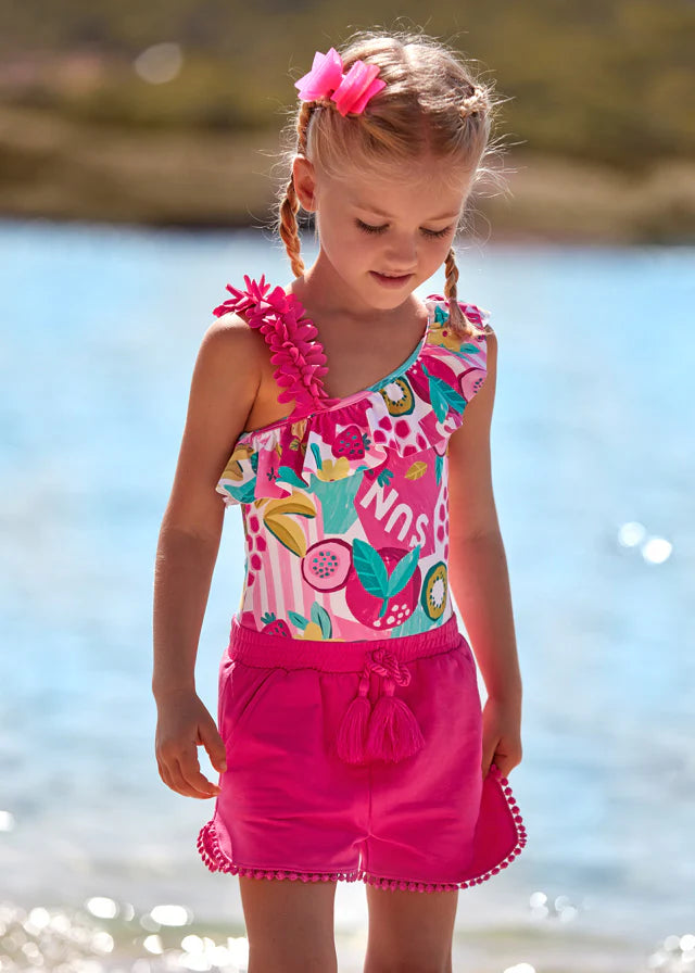 MAYORAL Girl's Chenille Shorts | Fuchsia