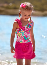 MAYORAL Girl's Chenille Shorts | Fuchsia