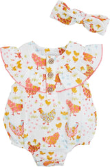 Mudpie- Flower Chicken Bubble & Headband Set
