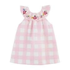 Mudpie- Pink Gingham Smocked Dress