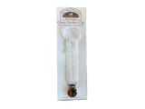 Little Things Mean A Lot | Classy Pacifier Clip - Unisex White Lattice