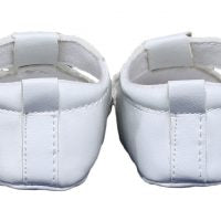 Baby Girls All White Faux Leather Mary Jane Crib Shoe - Size 3
