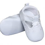 Baby Girls All White Faux Leather Mary Jane Crib Shoe - Size 3