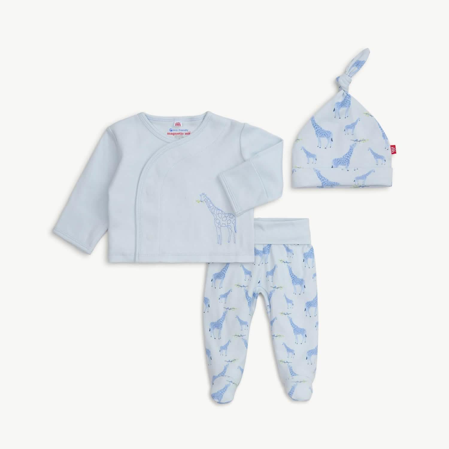 Magnetic Me | Jolie Giraffe Organic 3Pc Kimomo Set - Blue