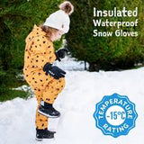 Jan & Jul | Black-Toasty Dry Waterproof Snow Gloves