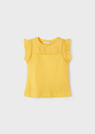 MAYORAL | Cotton Eyelet Top - Mustard