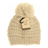 Kids solid Pom CC beanies