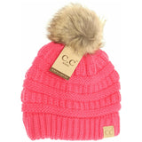 CC Beanie- Kids Single Fur Pom Beanie