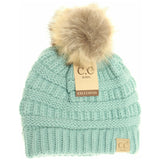 CC Beanie- Kids Single Fur Pom Beanie