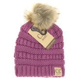 CC Beanie- Baby Single Fur Pom Beanie