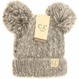 CC Beanie- Two Tone Double Pom Beanie