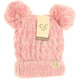CC Beanie- Two Tone Double Pom Beanie