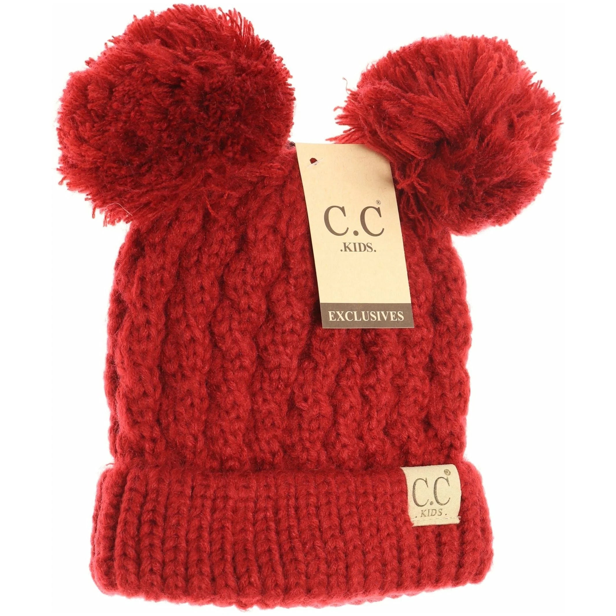 CC Beanie- Solid Double Pom Beanie