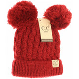CC Beanie- Solid Double Pom Beanie