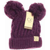 CC Beanie- Solid Double Pom Beanie