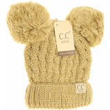 CC Beanie- Solid Double Pom Beanie