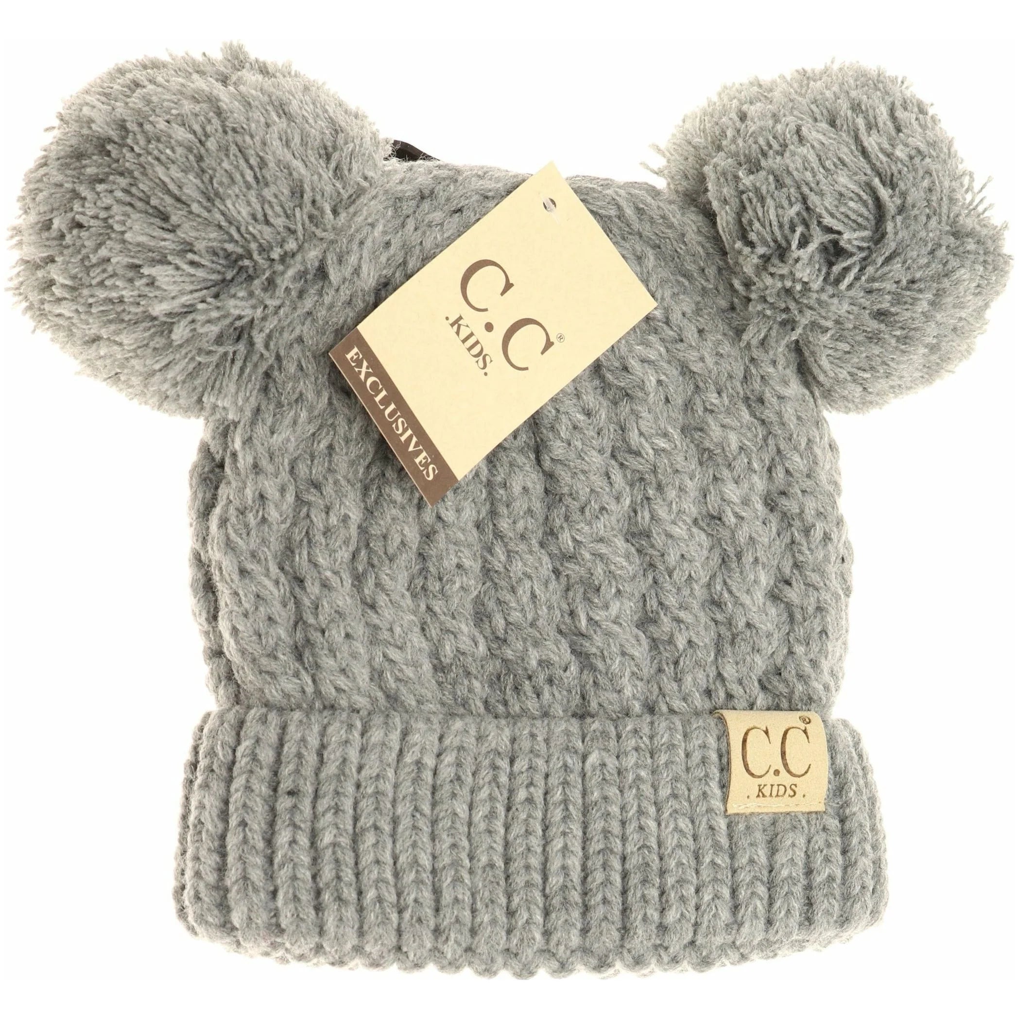 CC Beanie- Solid Double Pom Beanie