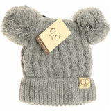 CC Beanie- Solid Double Pom Beanie