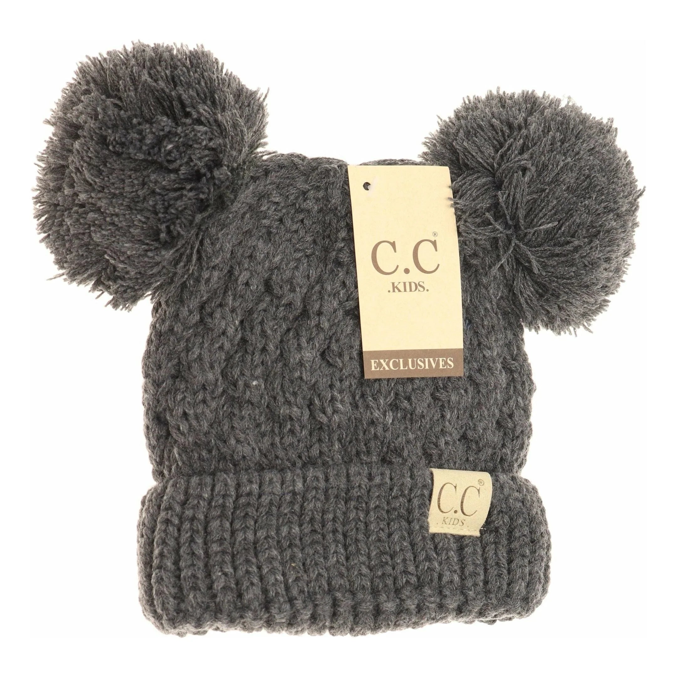 CC Beanie- Solid Double Pom Beanie