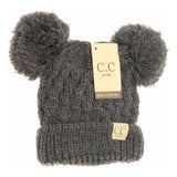 CC Beanie- Solid Double Pom Beanie