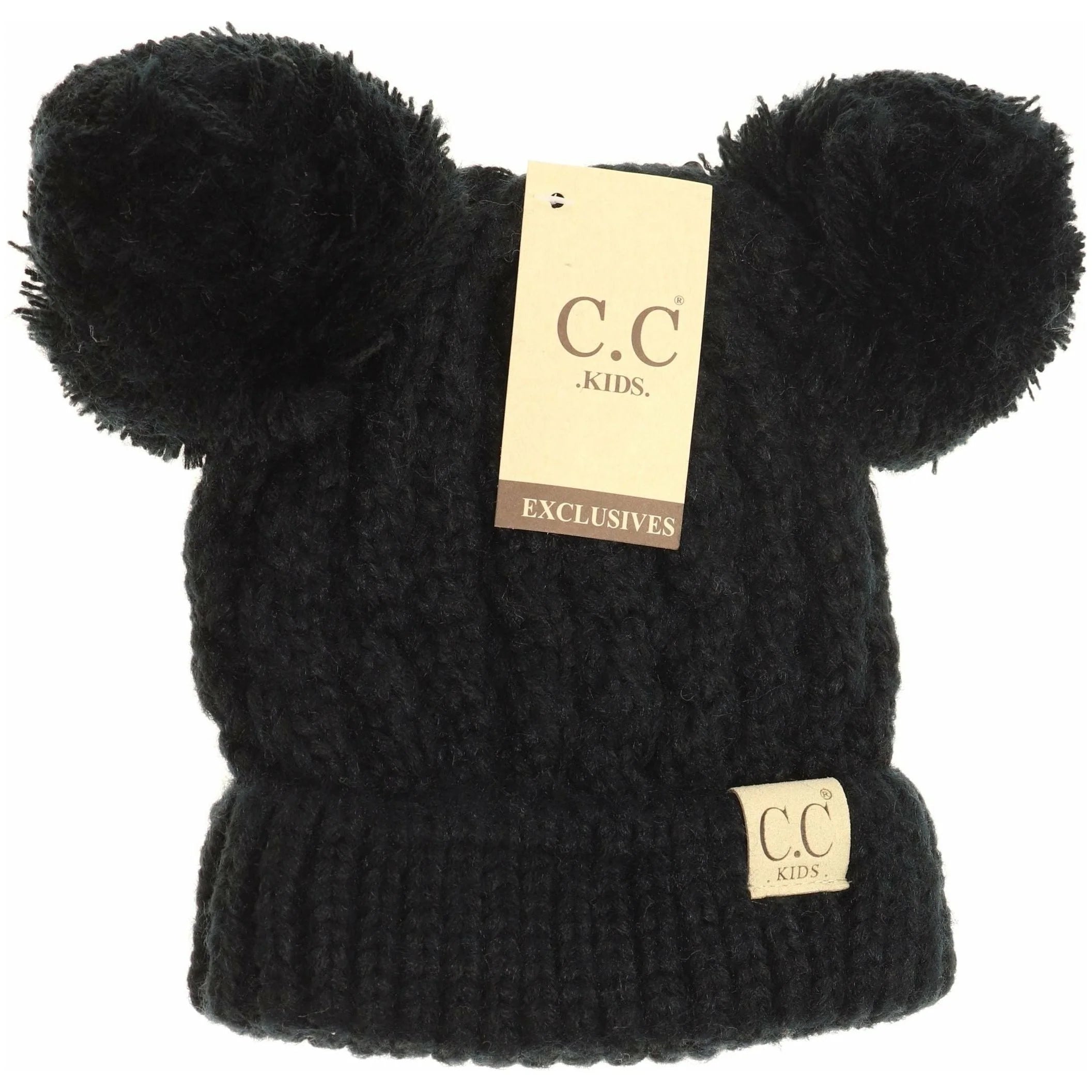 CC Beanie- Solid Double Pom Beanie