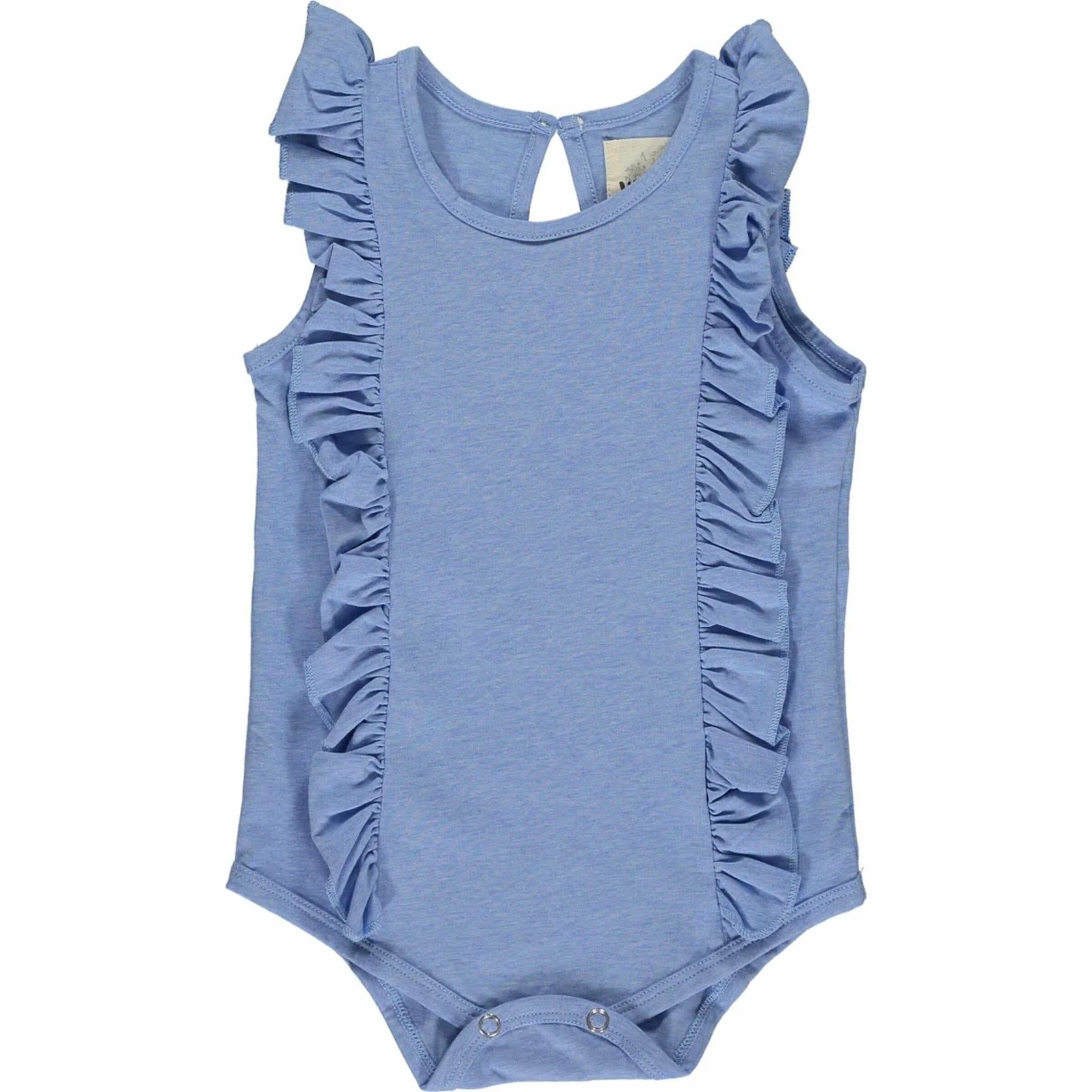 Vignette Ruffled Onesie Blue