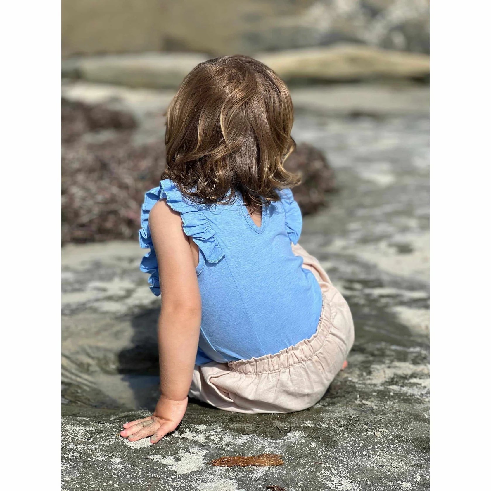 Vignette Ruffled Onesie Blue