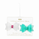 Small Swim Hair Bow 2Pc Vinyl Bows