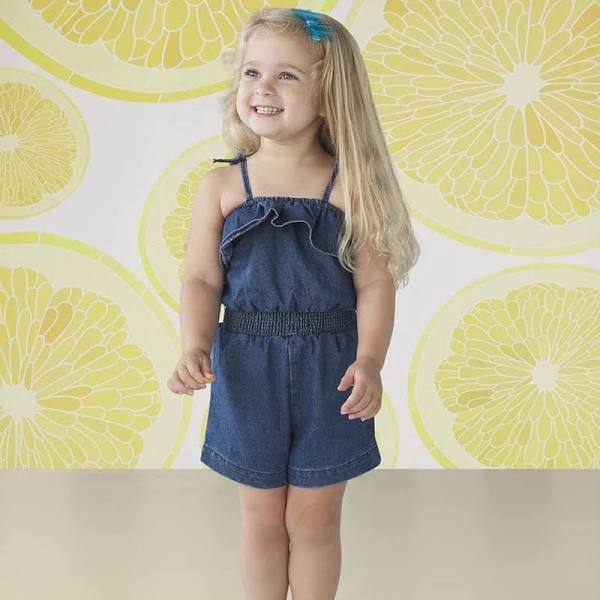 Denim Ruffle Romper