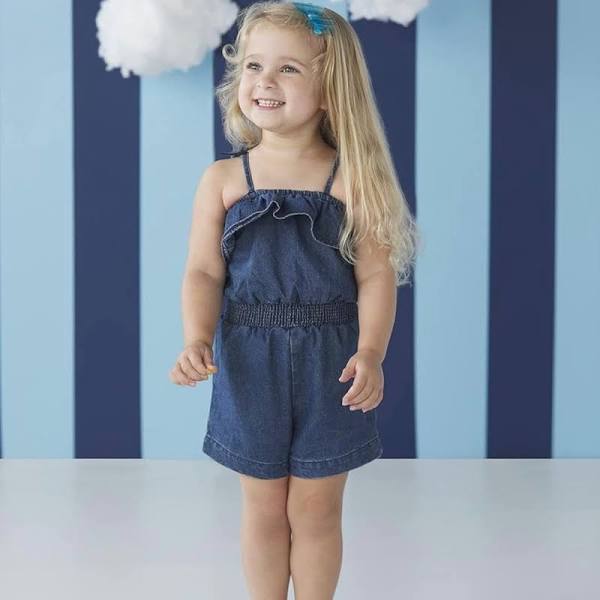 Denim Ruffle Romper