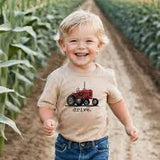 "Drive" Green Tractor Farm Kids & "Drive" Red Tractor Tee in Beige