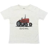 "Drive" Green Tractor Farm Kids & "Drive" Red Tractor Tee in Beige